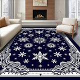 Festive Snowflake Holiday Semi Circle Entrance Welcome(Blue)