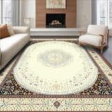 Artistic Round Showcasing a Detailed Border and Dot Cluster Center(Beige)
