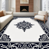 Elegant Swirl Medallion Plush Comfort Underfoot(Black)