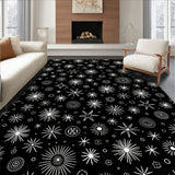 Festive Holiday Burst Design Decorative Floor Covering(Black)