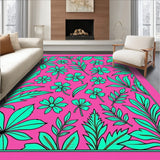Tropical Bloom Corridor Featuring Lush Botanical Motifs(Pink)