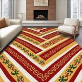 Retro Autumn Chevron with Delicate Floral Filigree Details(Burgundy)