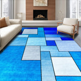 Ultra Soft Area Rug, Non Slip, Stain Resistant, Washable Area Rugs for Living Room, Bedroom, Contemporary Abstract Boxes(Gray)