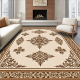 Elegant Floral Damask Symmetrical Decorative Artisan(Brown)