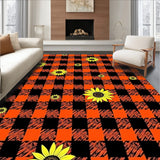 Harvest Check with Abstract Sunflower Details(Black)