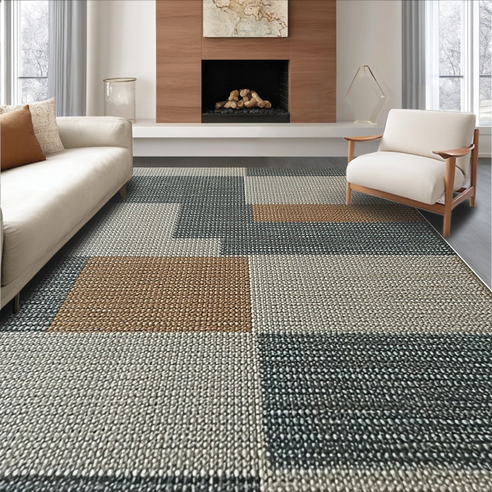 Ultra Soft Area Rug, Non Slip, Stain Resistant, Washable Area Rugs for Living Room, Bedroom, Foldable Machine Washable Kids Playroom Carpet(Gray)