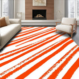 Harvest Rhythm Featuring Alternating Brushstroke Bands and Subtle Zigzags(Orange)