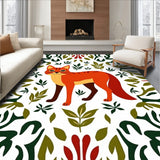 Autumnal Fox With Leafy Vine Motifs Area(Orange)