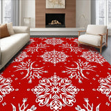Festive Snowflake Jubilee Holiday Accent Throw Celebration Decorative(Red)