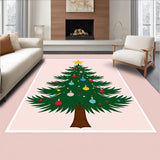 Charming Noel Foyer Adornment Showcasing Conifer Illustration(Green)