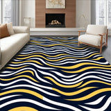 Wavy Undulating Curved Swirl Artistic Dynamic Flow Arrangement (Blue)