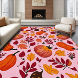 Autumnal Splendor Gourd Leaf Tapestry Celebration(Pink)