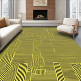 Contemporary Staggered Stripe Design Featuring Crisp Black and Bands(Yellow)