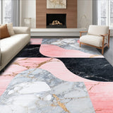 Contemporary Black and Gray Abstract Design(Pink)