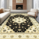 Geometric Cross Medallion Area in Beige and Charcoal(Black)