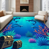 3D Illusion Underwater Treasure Hunt Pathway(Blue)