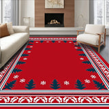 Festive Pine Tree with Snowflake Border Design(Red)