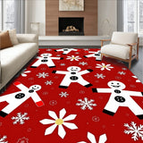 Winter Celebration Curved Welcome with Cheerful Snow Figure Motif(Red)