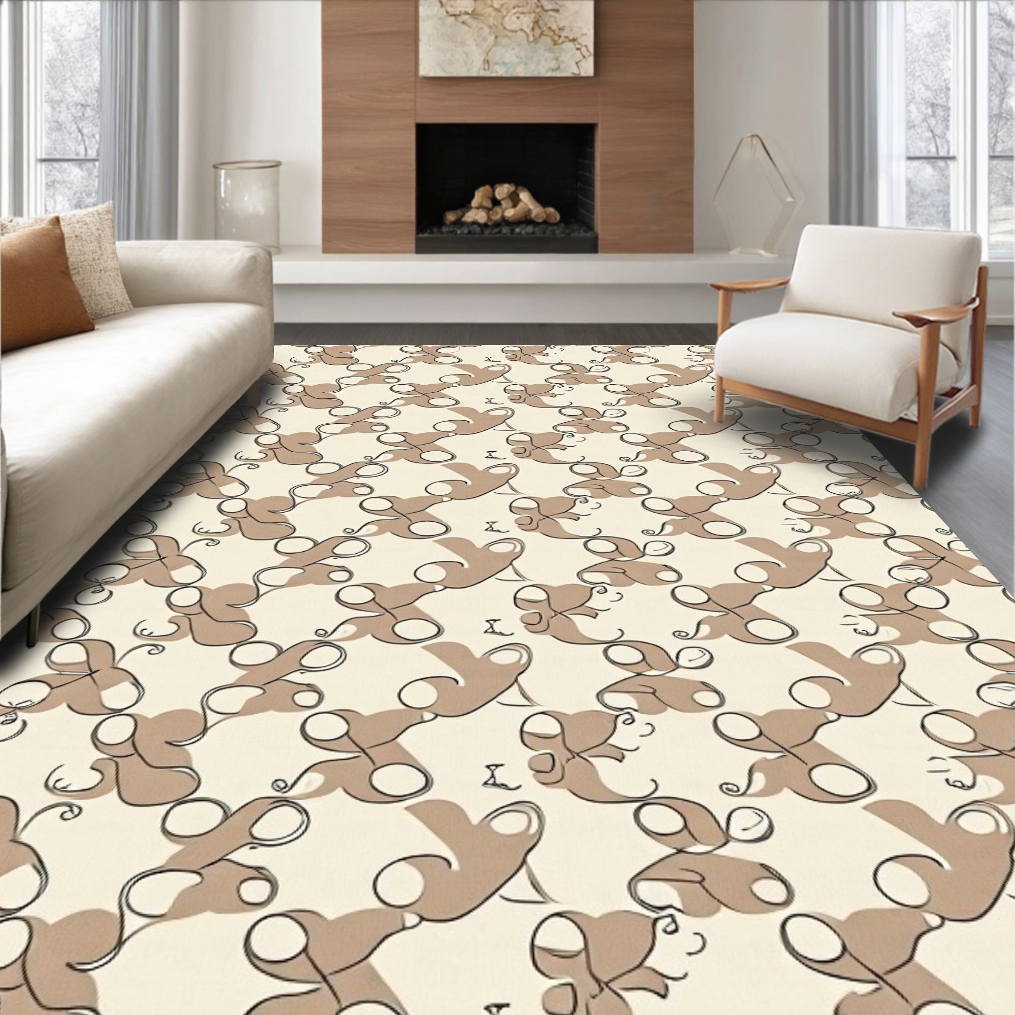 Lattice Hearts Featuring Interlocking Filigree and Minimalist Accents (Beige) - ODIKA