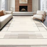 Contemporary Beige Area Minimalist Linear(Beige)