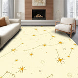 Celestial Constellation Galaxy Theme Decorative Floor Covering(Ivory)