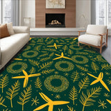 Evergreen Pine Branch Wreath Motif Seasonal Accent(Green)