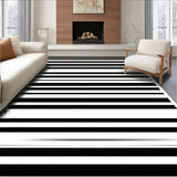 Modern Stripe Harmony Minimalist Lines Contrasting Bands Contemporary Decor(Gray)