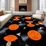 Ultra Soft Area Rug, Non Slip, Stain Resistant, Washable Area Rugs for Living Room, Bedroom, Semi Circle Vibrant Kitchen Absorbent Floor Rug(Black)