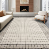 Chic Modern Area with Elegant Checkered Design in Warm Beige Tones(Beige)