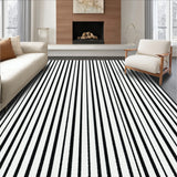 Elegant Monochrome Striped Woven Contemporary Decor(Black)