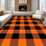 Buffalo Check Plaid Doormat with Bold Checkered Design(Orange)