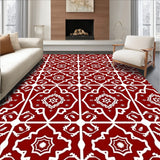 Winter Starburst Interlocking Lattice with Nordic Snowflake Motifs(Red)