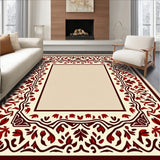 Rustic Autumn Inspired Interlocking Motif with Ornate Accents(Burgundy)