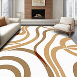 Abstract Wave Motif Featuring Flowing Lines and Muted Desert Hues(White)