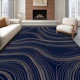 Rhythmic Wave Lattice Dynamic Modern Minimalist Decorative Symphony(Navy)