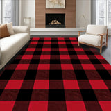 Bold Buffalo Check Design with Rustic Inspired Motifs(Red)