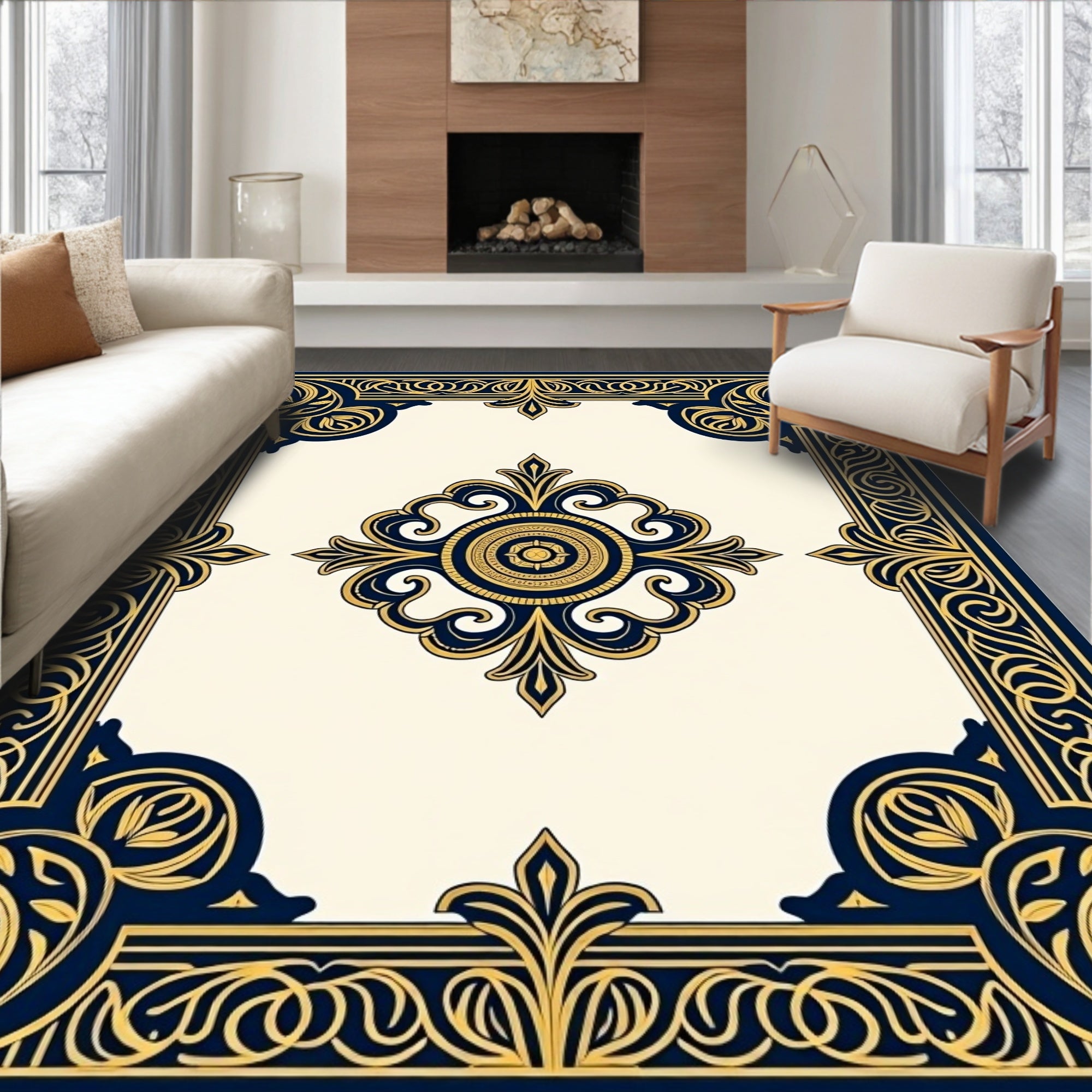 Luxurious Palatial Damask Scrollwork Grandeur Centerpiece (Gold) - ODIKA