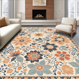 Ultra Soft Area Rug, Non Slip, Stain Resistant, Washable Area Rugs for Living Room, Bedroom, Floral Vintage Medallion(Beige)