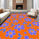 Abstract Garden Mosaic with Scattered Blossom Clusters(Orange)