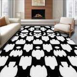 Ultra Soft Area Rug, Non Slip, Stain Resistant, Washable Area Rugs for Living Room, Bedroom, Contemporary Animal Print Yoga Runner(Black)