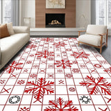 Holiday Checkered Snowflake Festive Decorative(White)