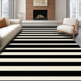 Modern Striped Entryway Black And Beige Porch(Black)