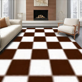 Checkered Farmhouse with Bold Grid Design(Brown)