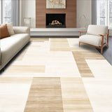 Contemporary Beige with Cashmere Effect and Abstract Design(Beige)