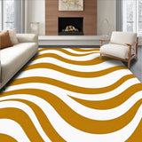Abstract Chevron Waves With Interlocking Stripes And Contours(Brown)