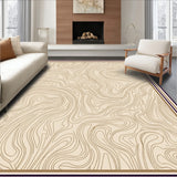 Luxurious Wavy Interlocking Motif Elegant Textured Decorative (Beige)