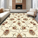 Timeless Beige Brown Area with Classic Floral Motif(Beige)