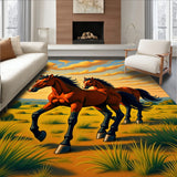 Wild Mustang Gallop Artistic Tapestry(Orange)