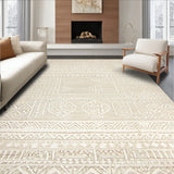 Boho Style Area Low Pile Geometric Design in Beige(Beige)