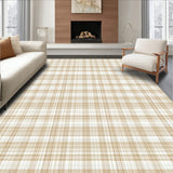 Beige Plaid Checkered for Hallways and Entryways(Beige)